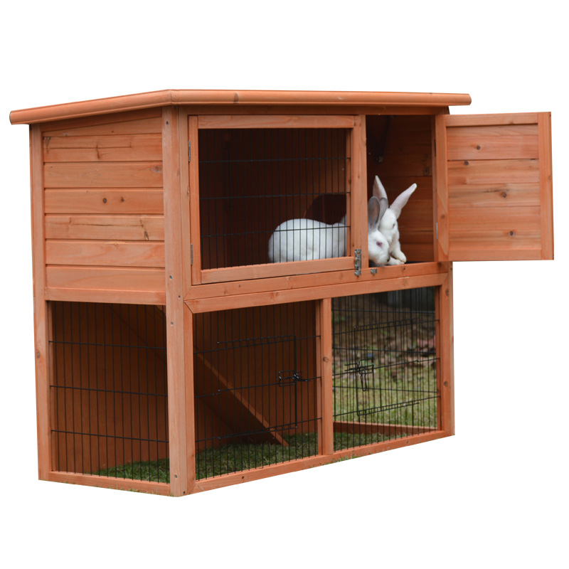 Outdoor wooden rabbit cage