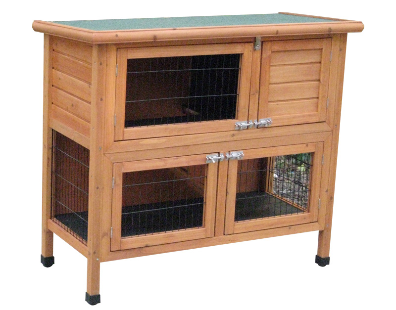 Wooden Rabbit Hutch With Pull Out Tray