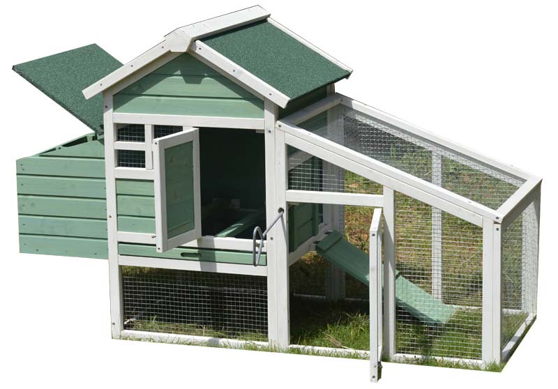 chicken coop with chicken run