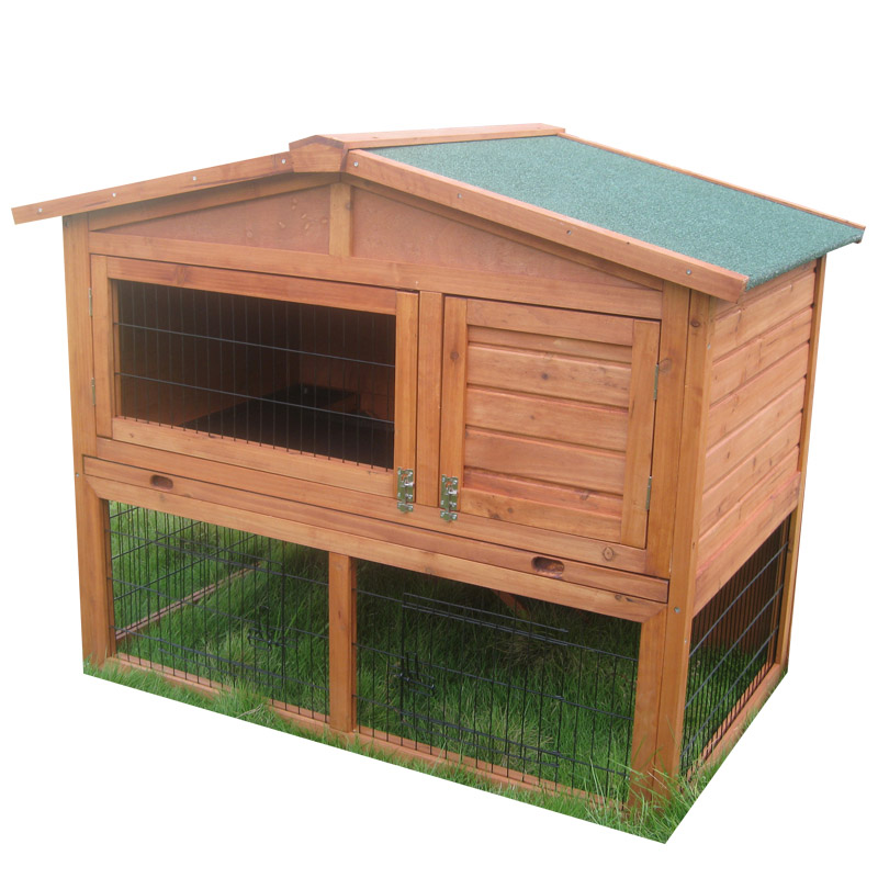 wooden rabbit hutch for 2 rabbits