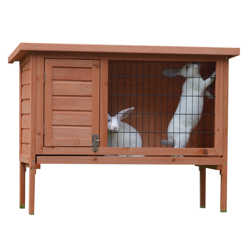 outdoor wooden rabbit hutch