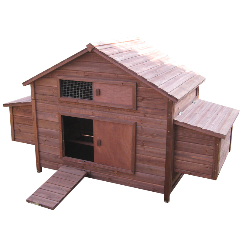 Outdoor spacious wooden Chicken Coop brown