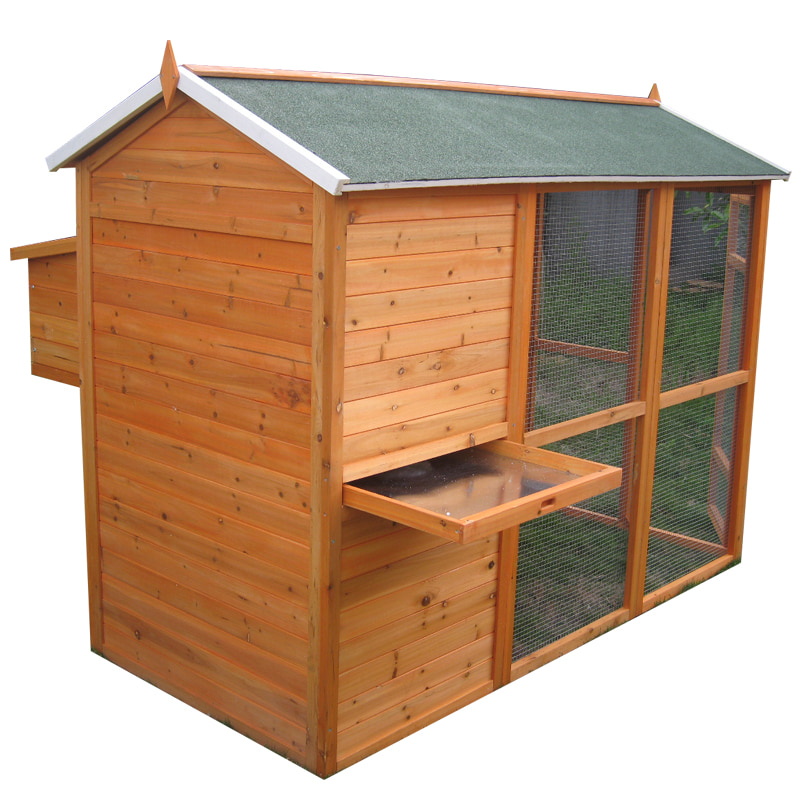 Outdoor brown-color backyard cute Chicken Coop