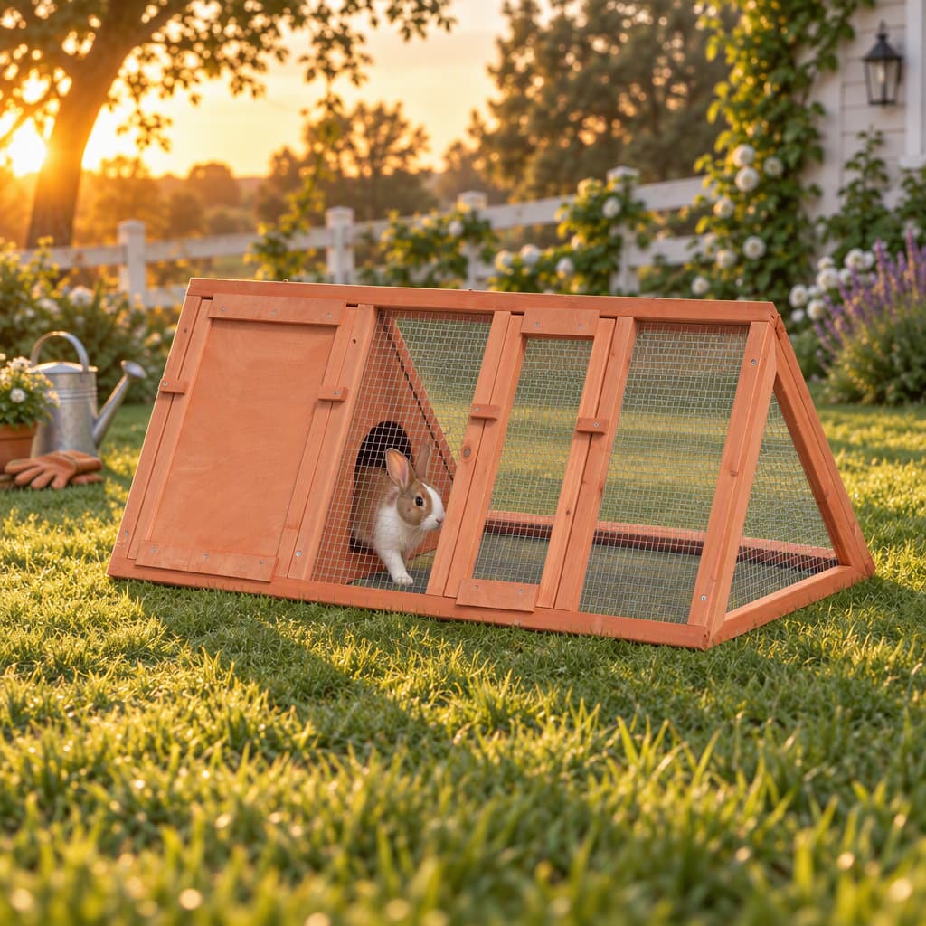 Weatherproof bunny hutch for backyard