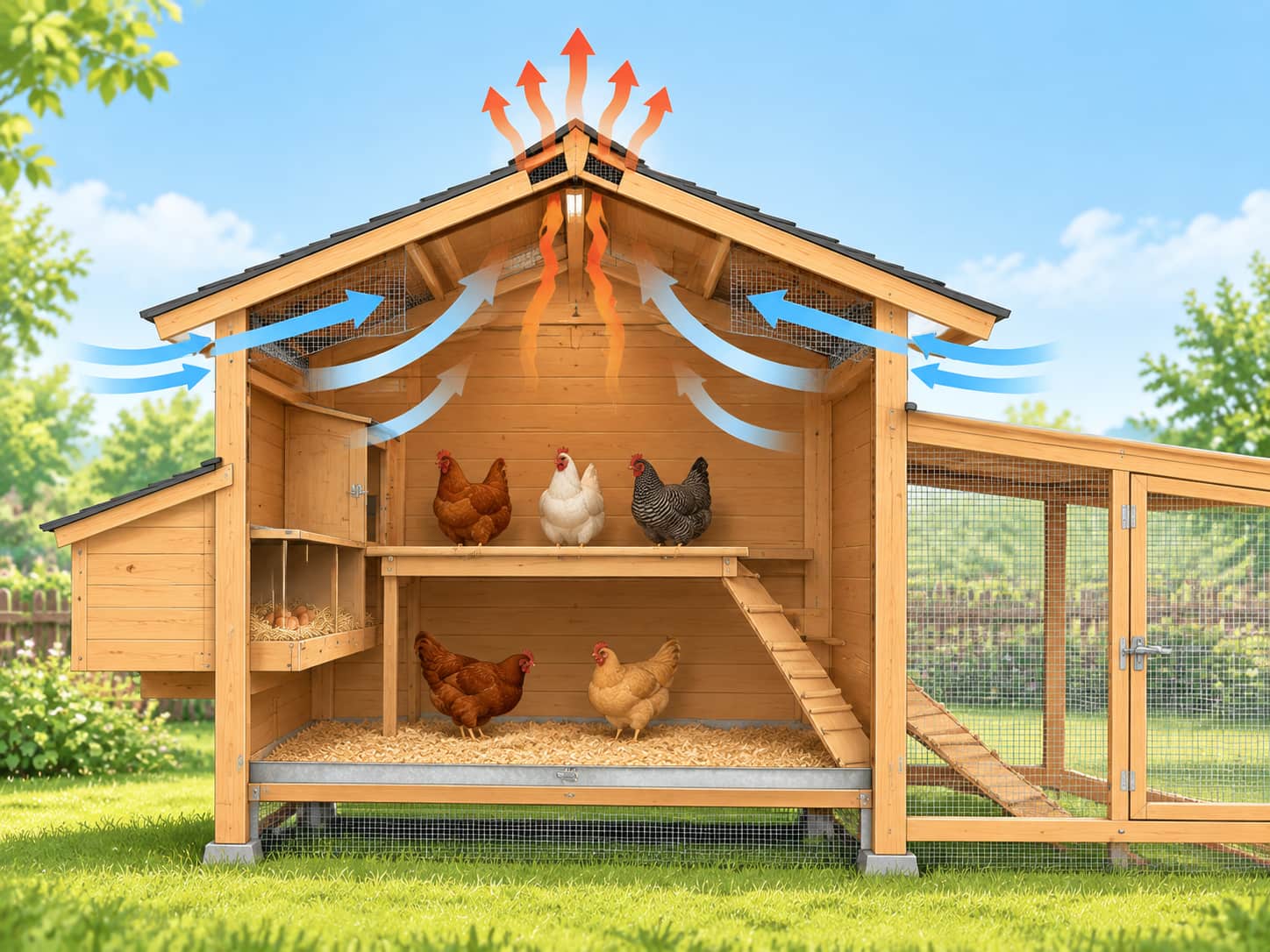 Guía de ventilación para gallineros: ¿Cuánta ventilación necesita un gallinero?